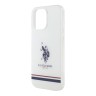U.S. Polo для iPhone 16 Pro Max чехол PC/TPU Double Horse logo Tricolor stripes Transparent
