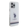 U.S. Polo для iPhone 16 Pro Max чехол PC/TPU Double Horse logo Tricolor stripes Transparent