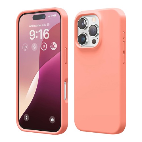 Elago для iPhone 16 Pro Max чехол Soft silicone (Liquid) Pomelo Pink