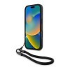 BMW для iPhone 16 Pro Max чехол Signature Leather Wordmark + Hand Cord Hard Black