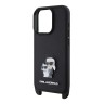 Karl Lagerfeld для iPhone 16 Pro Max чехол Crossbody PU Saffiano NFT Karl&Choup Metal +Strap Hard Black