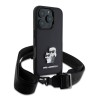 Karl Lagerfeld для iPhone 16 Pro Max чехол Crossbody PU Saffiano NFT Karl&Choup Metal +Strap Hard Black