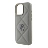 DKNY для iPhone 16 Pro чехол PU Quilted Stack metal logo Hard Grey
