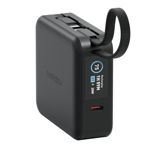 Energea АКБ MagPac MINI Plus, 10000W Magnetic wireless 15W +С 20W +2 C cables and Display Black