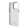 Karl Lagerfeld для iPhone 15 Pro Max чехол Liquid silicone Signature Metal logo & Camera frame Hard White