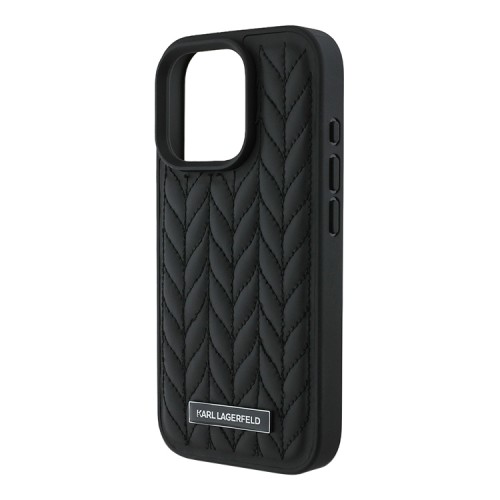 Karl Lagerfeld для iPhone 16 Pro Max чехол PU Quilted Braid pattern Hard Black