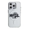 Karl Lagerfeld для iPhone 16 Pro чехол PC/TPU Sketch Karl&Choupette Glitter прозрачный (MagSafe)
