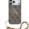 Guess для iPhone 17 Pro чехол PU 4G Big metal logo Hard + Pearl Hand Strap Brown