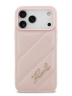 Karl Lagerfeld для iPhone 17 Pro Max чехол PU Quilted Signature metal logo Hard Pink