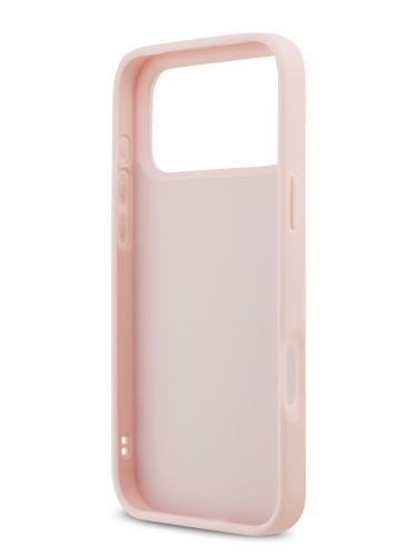 Karl Lagerfeld для iPhone 17 Pro Max чехол PU Quilted Signature metal logo Hard Pink