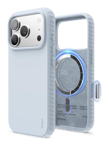 Elago для iPhone 17 Pro чехол Magnetic Ridge Silicone Light Blue (MagSafe)