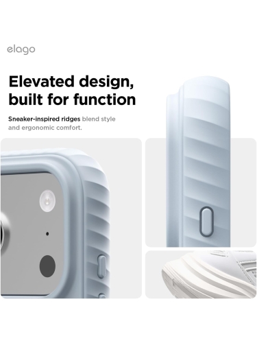 Elago для iPhone 17 Pro чехол Magnetic Ridge Silicone Light Blue (MagSafe)