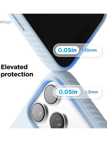 Elago для iPhone 17 Pro чехол Magnetic Ridge Silicone Light Blue (MagSafe)