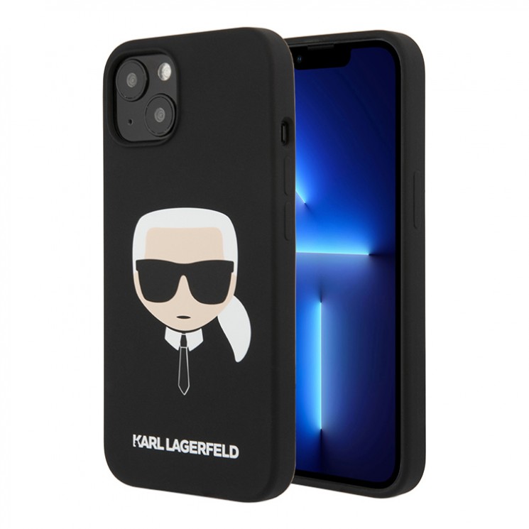 Чехол Karl Lagerfeld Liquid silicone Karl's Head для iPhone 13 mini, черный