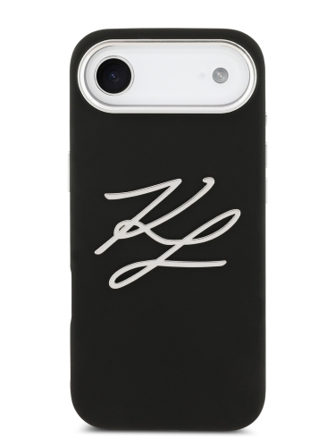 Karl Lagerfeld для iPhone Air чехол Liquid Silicone Initials Metal Logo & Camera Hard Black
