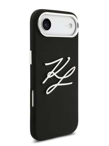 Karl Lagerfeld для iPhone Air чехол Liquid Silicone Initials Metal Logo & Camera Hard Black