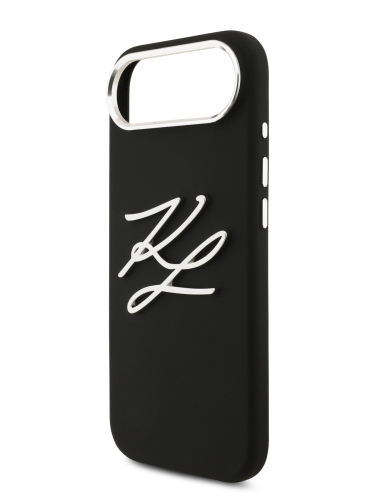 Karl Lagerfeld для iPhone Air чехол Liquid Silicone Initials Metal Logo & Camera Hard Black