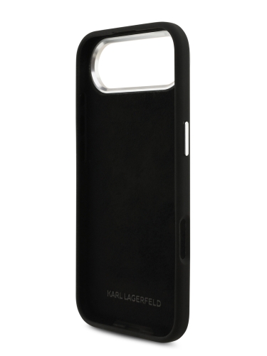 Karl Lagerfeld для iPhone Air чехол Liquid Silicone Initials Metal Logo & Camera Hard Black