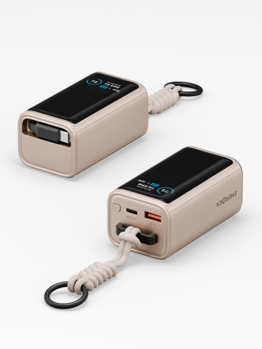 Energea аккумулятор внешний Compac Arc, 10000 USB-C+A +retractable USB-C cable and Display PD45W Gold