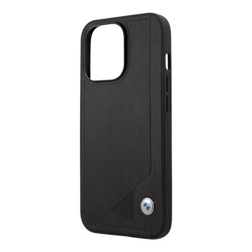 Кожаный чехол BMW Signature Seat Debossed Hard для iPhone 13 Pro, черный