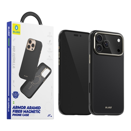 BlueO чехол для iPhone 17 Pro, 600D Armor Aramid fiber (Kevlar) Black (MagSafe)