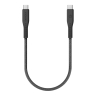 Energea Кабель FLOW USB-C to USB-C PD240W/480 Mbps 5A Nanoweave Velcro tie Black 30cm