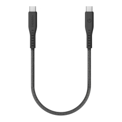 Energea Кабель FLOW USB-C to USB-C PD240W/480 Mbps 5A Nanoweave Velcro tie Black 30cm