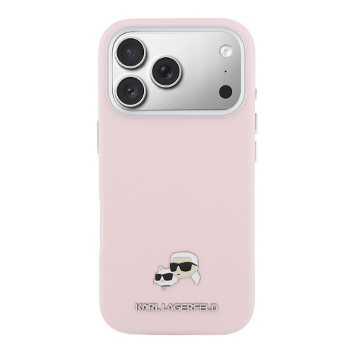 Karl Lagerfeld для iPhone 17 Pro Max чехол PU Saffiano FW NFT Karl&Choupette metal&Cam Hard Pink (MagSafe)