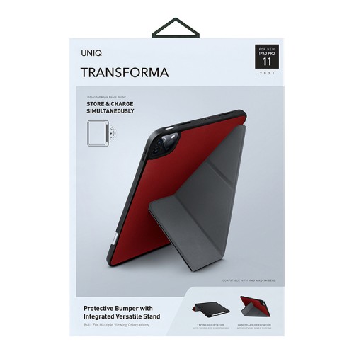 Чехол Uniq Transforma Rigor для iPad Pro 11 (2020/21) с отсеком для стилуса, красный