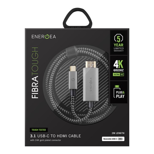 Кабель EnergEA FibraTough USB-C to HDMI 4K@60Hz, 2 метра