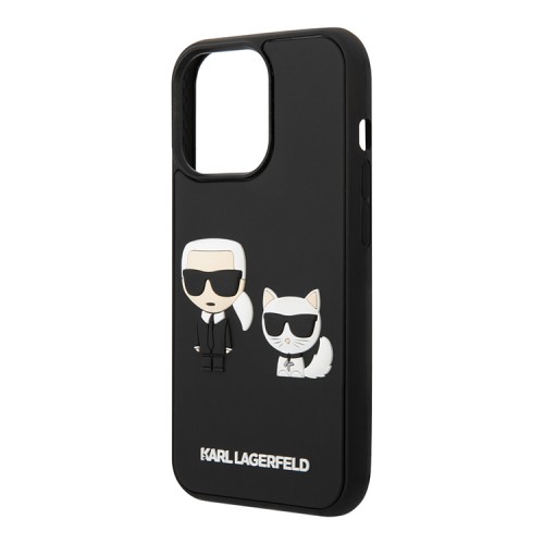 Чехол Lagerfeld 3D Rubber Karl and Choupette Hard для iPhone 14 Pro Max, черный