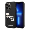 Чехол Lagerfeld 3D Rubber Karl and Choupette Hard для iPhone 14 Pro Max, черный