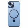 Чехол Baseus Glitter Magnetic PC case +Tempered glass для iPhone 14, синяя рамка