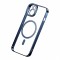 Чехол Baseus Glitter Magnetic PC case +Tempered glass для iPhone 14, синяя рамка