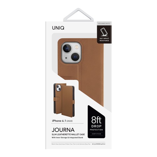 Чехол Uniq Journa Heritage для iPhone 14, коричневый