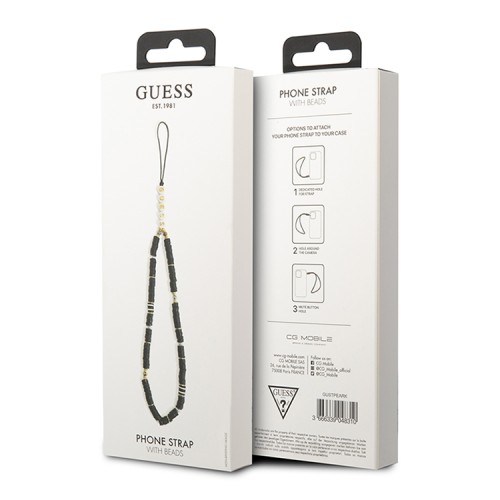 Шнурок на руку Guess Heishi Beads (25 см), черный
