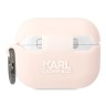 Чехол Lagerfeld Silicone case with ring NFT 3D Karl для Airpods Pro, розовый