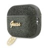 Чехол Guess Glitter flakes Metal logo with Heart charm для Airpods Pro 2, зеленый