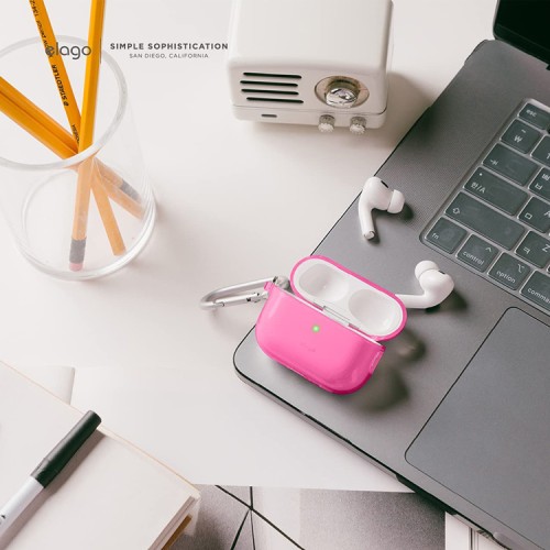 Чехол Elago Clear Hang case для AirPods Pro 2, Neon Hot Pink