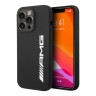 Чехол AMG Liquid silicone Big white logo Hard для iPhone 14 Pro Max, черный