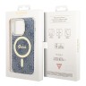 Чехол Guess 4G Hard для iPhone 14 Pro, синий/золотой (MagSafe)