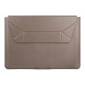 Uniq для ноутбуков 14" чехол Oslo PU leather Magnetic Laptop sleeve/foldable stand Stone Grey