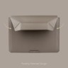 Uniq для ноутбуков 14" чехол Oslo PU leather Magnetic Laptop sleeve/foldable stand Stone Grey