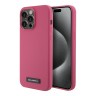 Lagerfeld для iPhone 15 Pro чехол Liquid silicone Metal plate logo Hard Fuchsia (MagSafe)