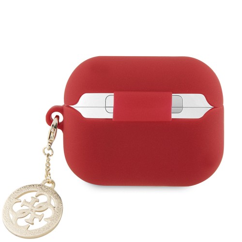 Guess для Airpods Pro чехол Liquid silicone 3D Logo with 4G Diamond charm Fuchsia