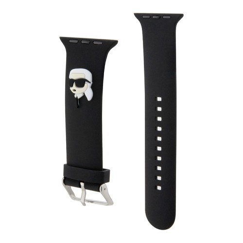 Karl Lagerfeld для Apple Watch 42-41-40 mm ремешок 3D Rubber NFT Karl head Black