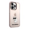 Karl Lagerfeld для iPhone 15 Pro чехол PC/TPU NFT Choupette Hard Translucent Pink