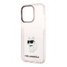 Karl Lagerfeld для iPhone 15 Pro чехол PC/TPU NFT Choupette Hard Translucent Pink