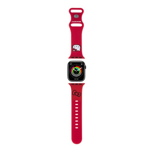 Hello Kitty для Apple Watch 42-41-40 mm ремешок Liquid silicone Kitty Head Red