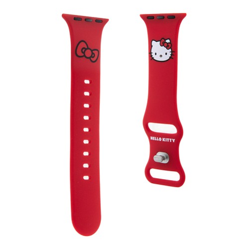 Hello Kitty для Apple Watch 42-41-40 mm ремешок Liquid silicone Kitty Head Red